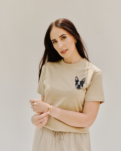 Embroidered Custom Pet Portrait Unisex Premium T-Shirt