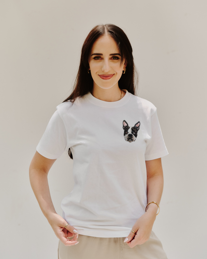 Embroidered Custom Pet Portrait Unisex Premium T-Shirt