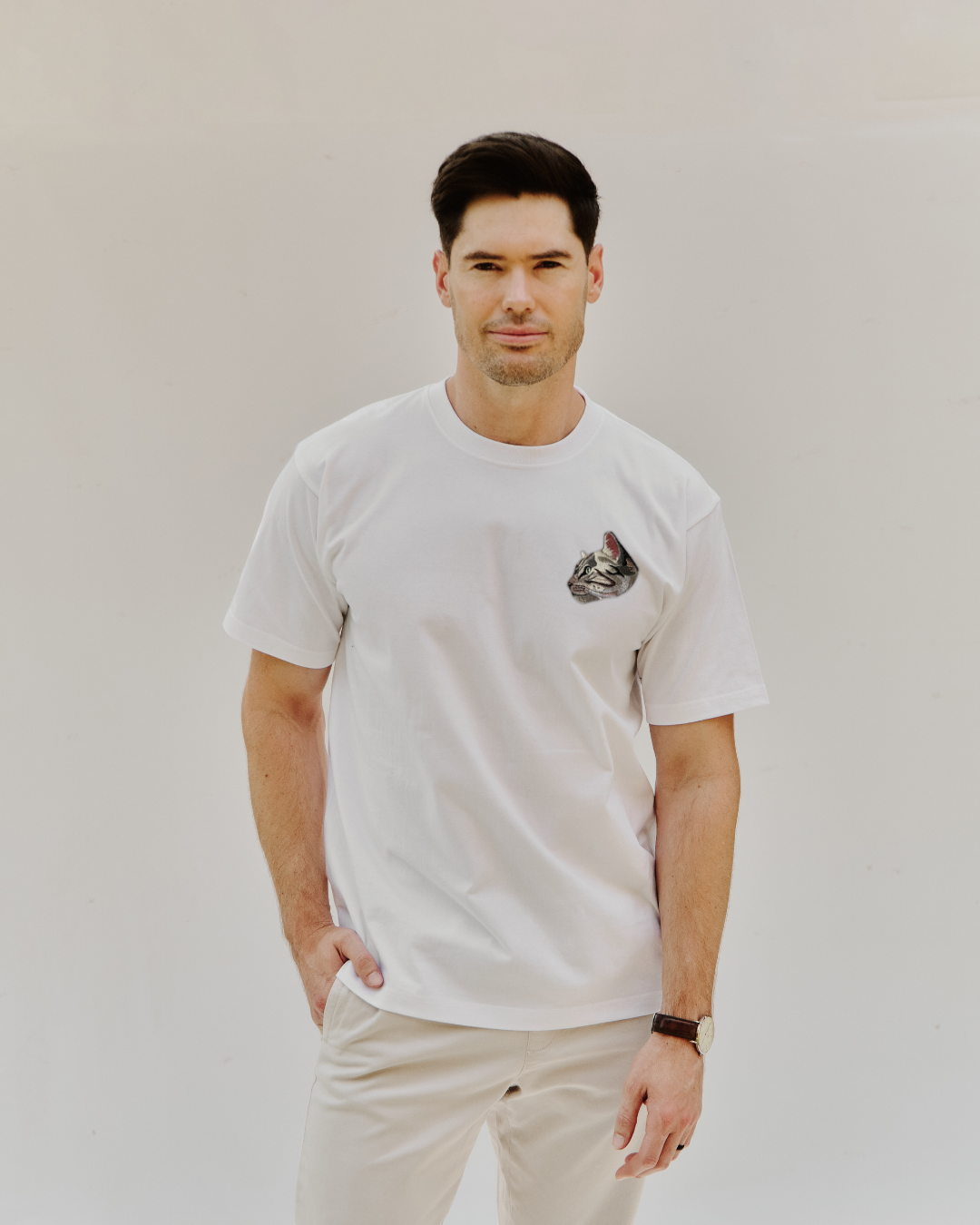 Embroidered Custom Pet Portrait Unisex Premium T-Shirt