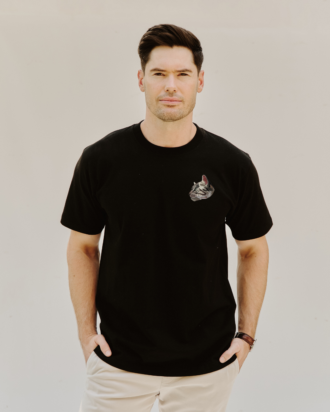 Embroidered Custom Pet Portrait Unisex Premium T-Shirt