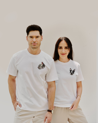 Embroidered Custom Pet Portrait Unisex Premium T-Shirt