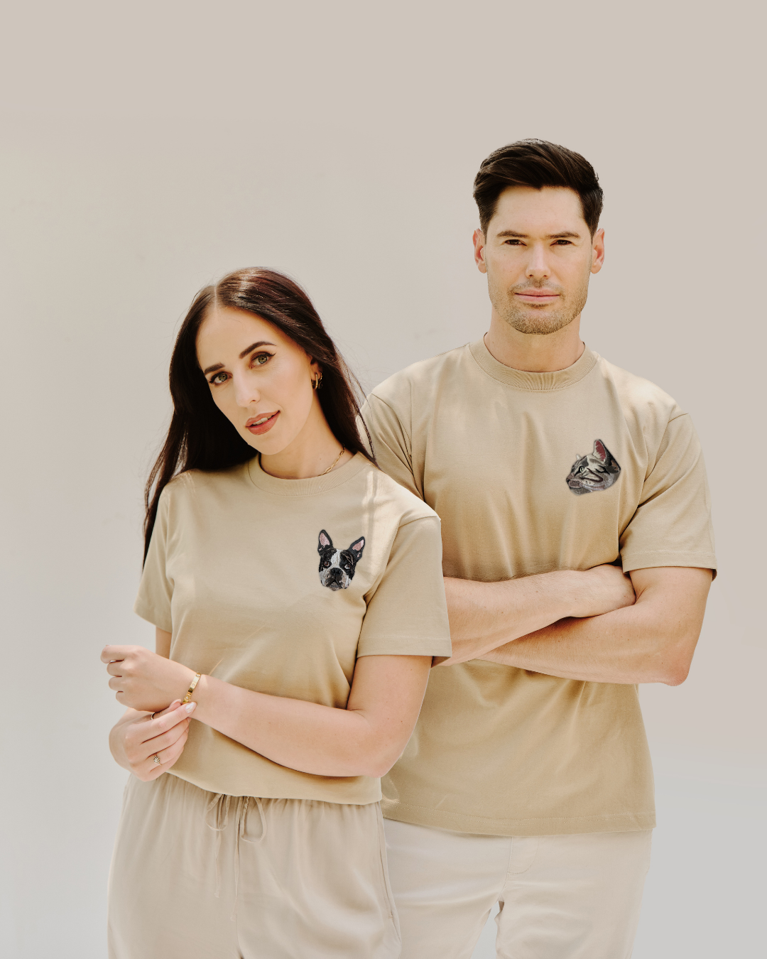 Embroidered Custom Pet Portrait Unisex Premium T-Shirt