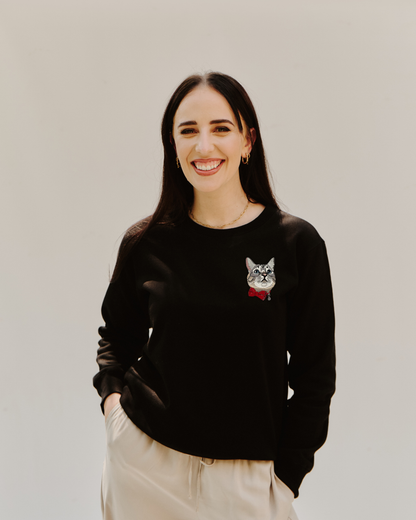 Embroidered Custom Pet Portrait Unisex Premium Sweatshirt