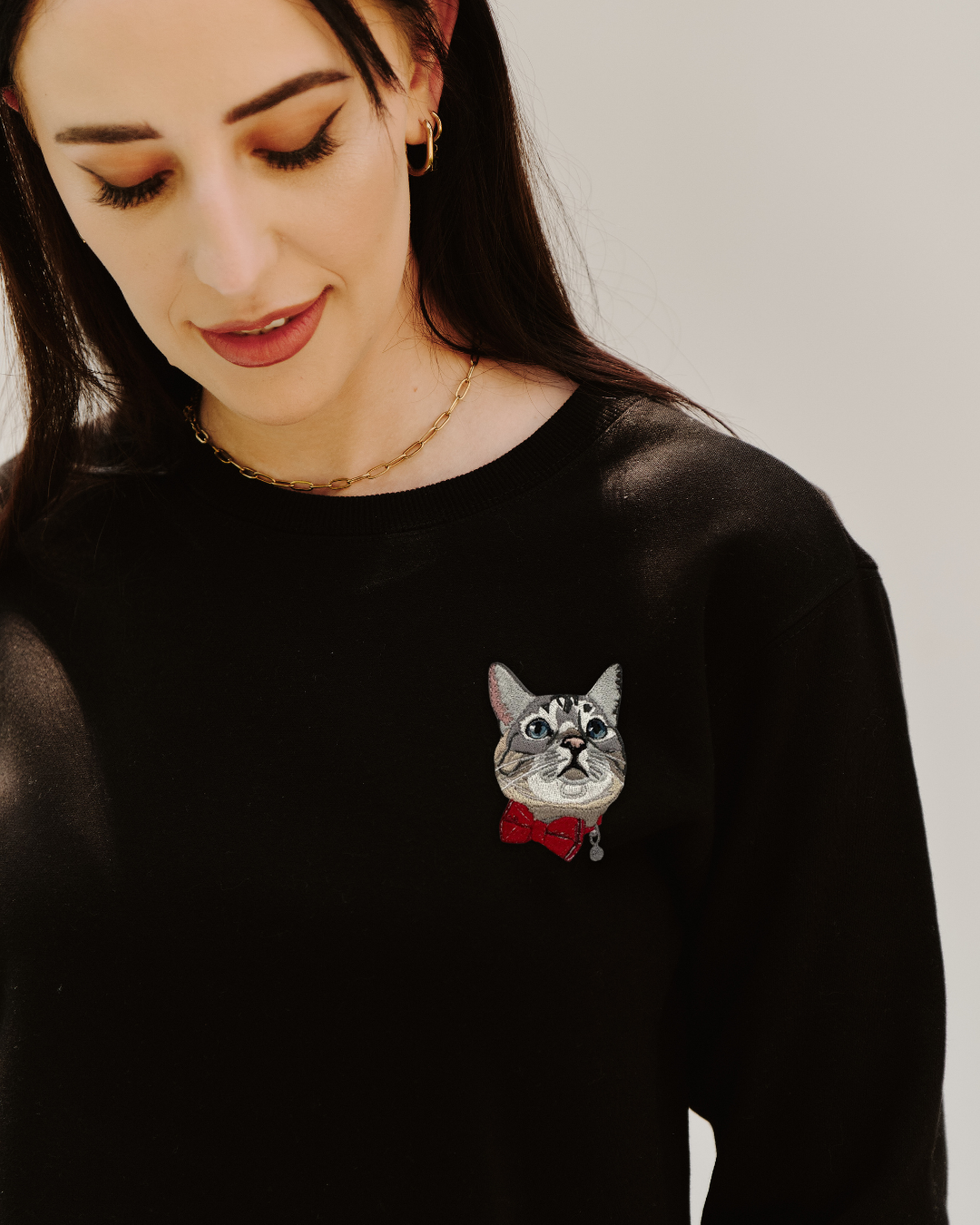 Embroidered Custom Pet Portrait Unisex Premium Sweatshirt