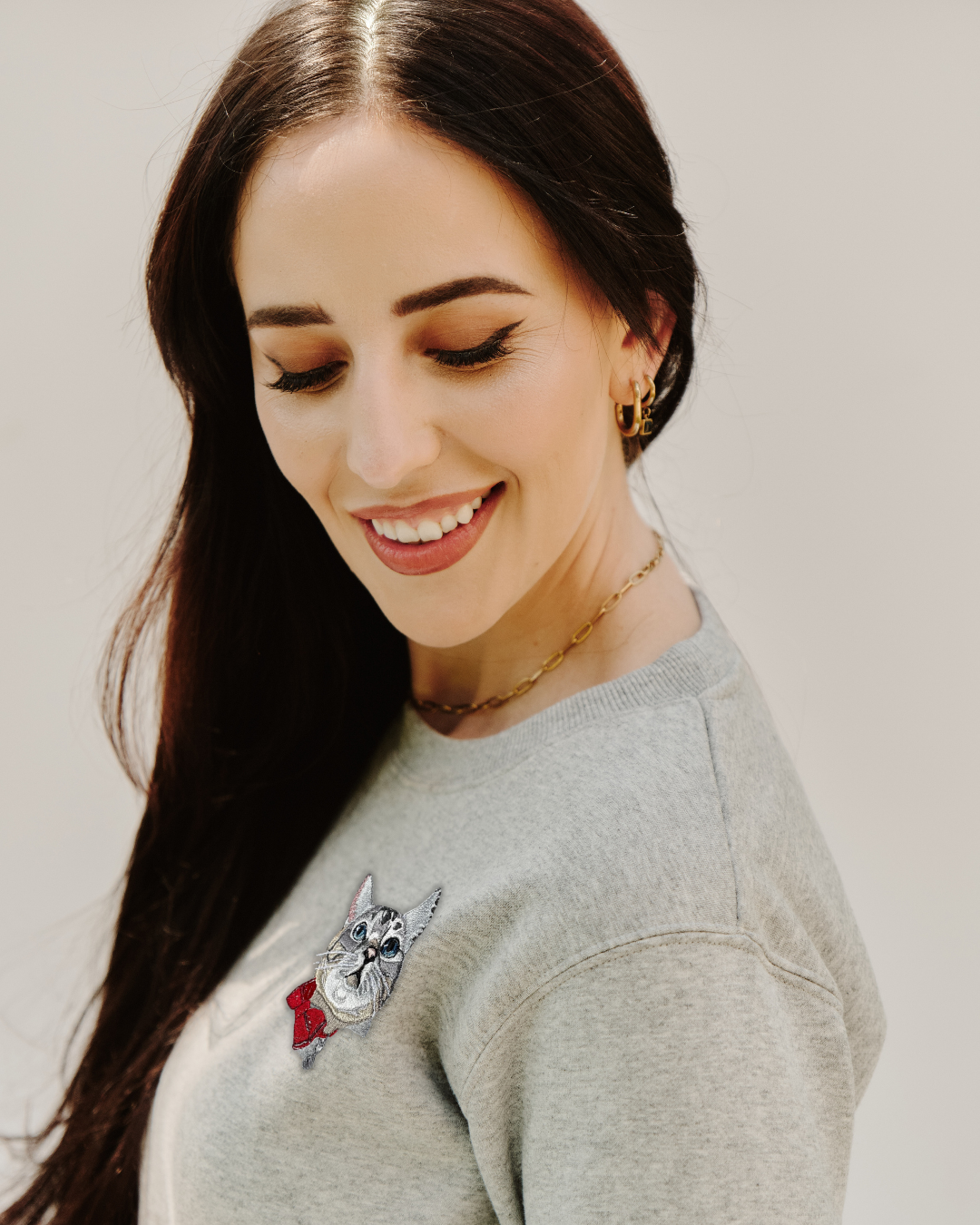 Embroidered Custom Pet Portrait Unisex Premium Sweatshirt