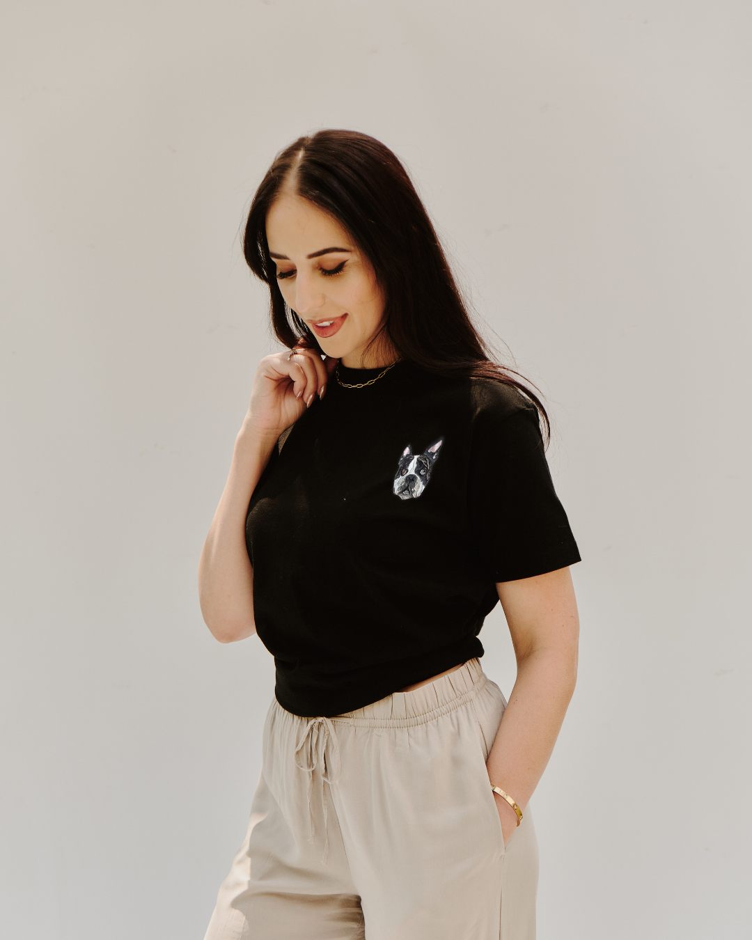 Embroidered Custom Pet Portrait Unisex Premium T-Shirt