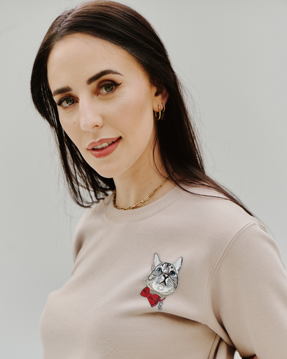Embroidered Custom Pet Portrait Unisex Premium Sweatshirt