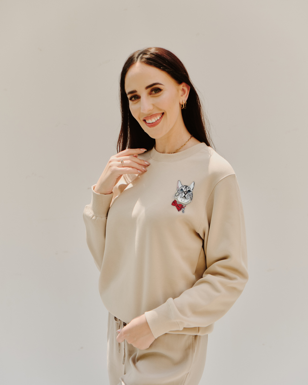 Embroidered Custom Pet Portrait Unisex Premium Sweatshirt