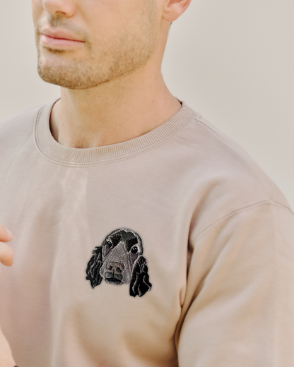Embroidered Custom Pet Portrait Unisex Premium Sweatshirt