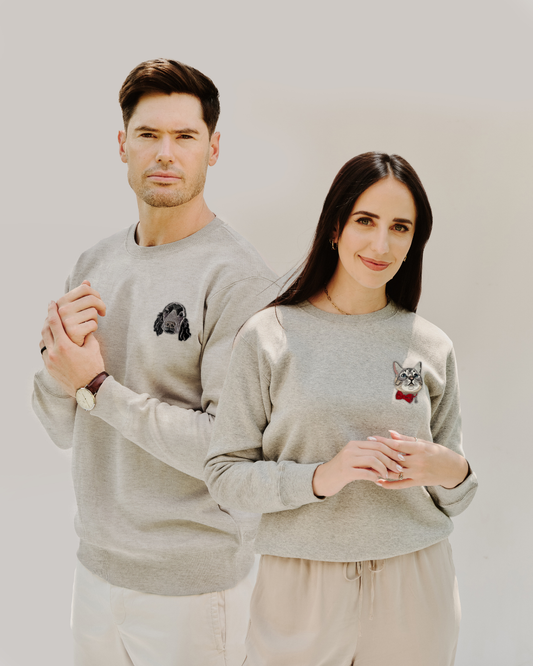 Embroidered Custom Pet Portrait Unisex Premium Sweatshirt