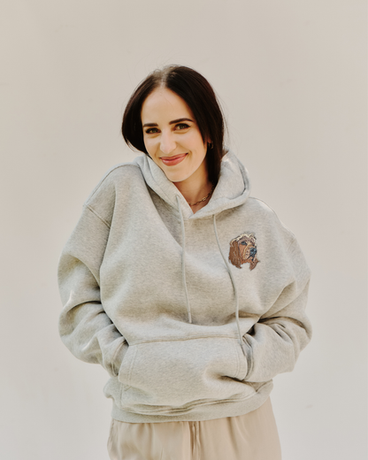 Embroidered Custom Pet Portrait Unisex Premium Oversized Hoodie