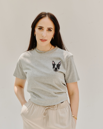 Embroidered Custom Pet Portrait Unisex Premium T-Shirt