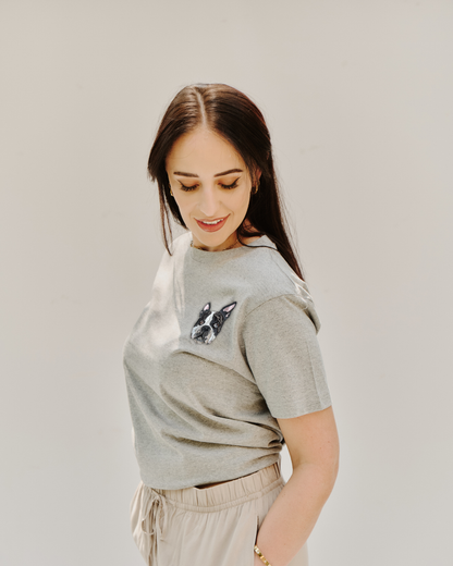 Embroidered Custom Pet Portrait Unisex Premium T-Shirt