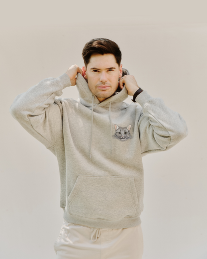 Embroidered Custom Pet Portrait Unisex Premium Oversized Hoodie