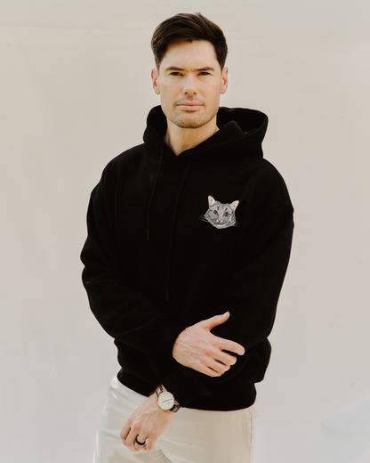 Embroidered Custom Pet Portrait Unisex Premium Oversized Hoodie