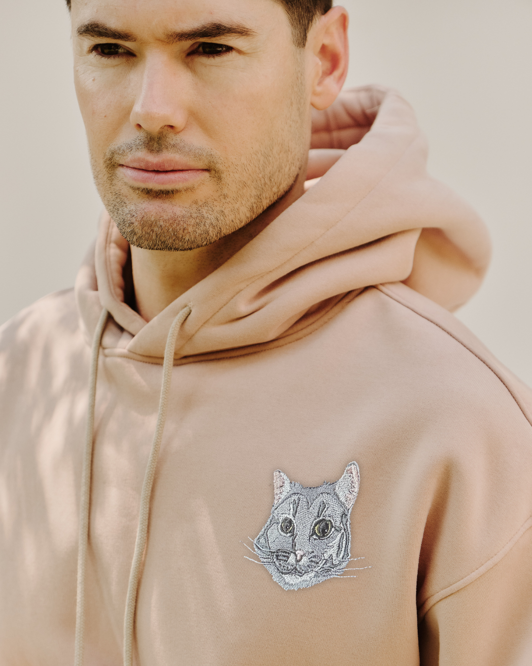 Embroidered Custom Pet Portrait Unisex Premium Oversized Hoodie