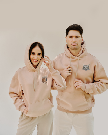 Embroidered Custom Pet Portrait Unisex Premium Oversized Hoodie