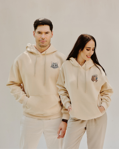 Embroidered Custom Pet Portrait Unisex Premium Oversized Hoodie